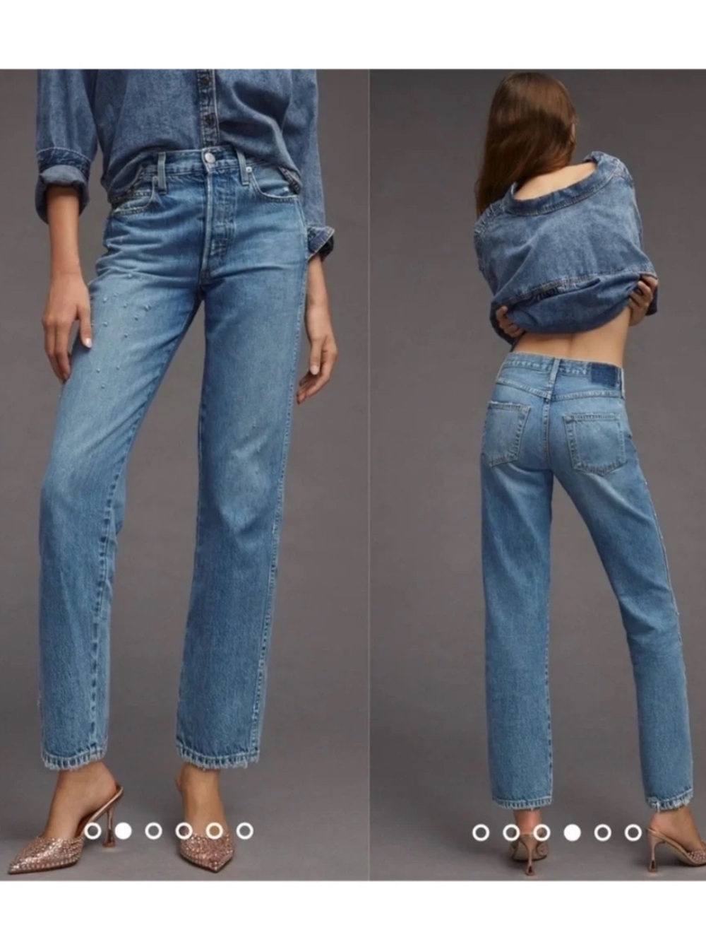 AMO Layla Harmony High Rise Straight Leg Size 31 distressed plus size